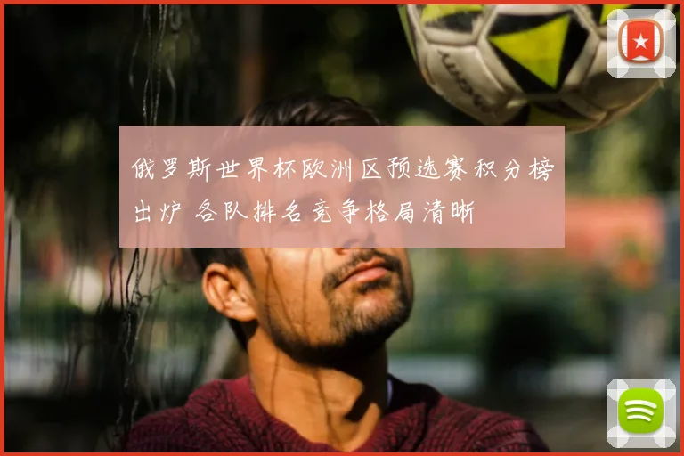 俄罗斯世界杯欧洲区预选赛积分榜出炉 各队排名竞争格局清晰